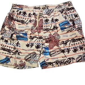 Caribbean Joe Mens XXL Swim Trunks Galapagos Island Map Tropical Board Shorts